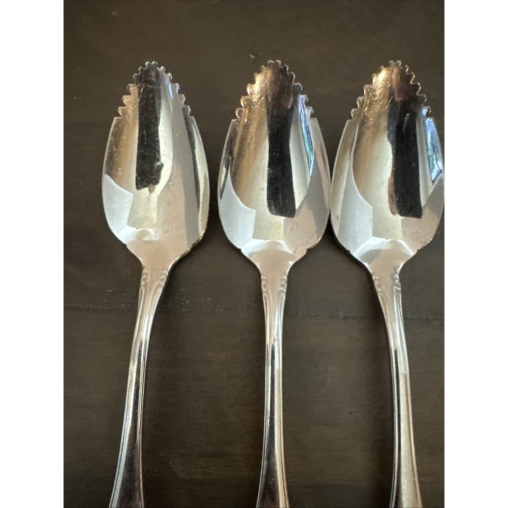 Oneida Oneida Craft Fruit Spoons Stainless Silverware Oneida Montclair Lot Of 3 - Picture 5 of 6